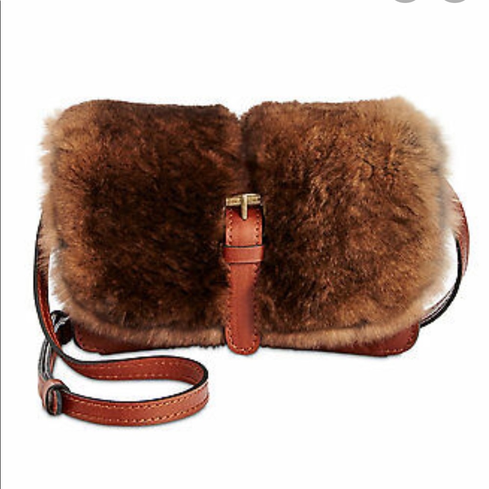 New Patricia Nash rabbit fur cross body purse